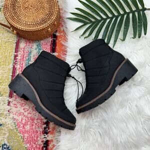 Blondo Neutral Black Quilted Puffer Ankle Daisy Boots Booties 8